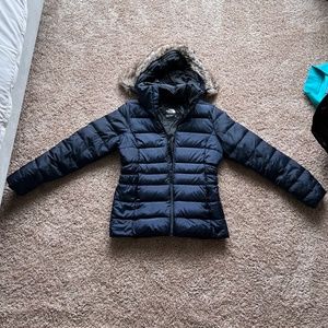 Navy Puffer North Face Jacket- Medium